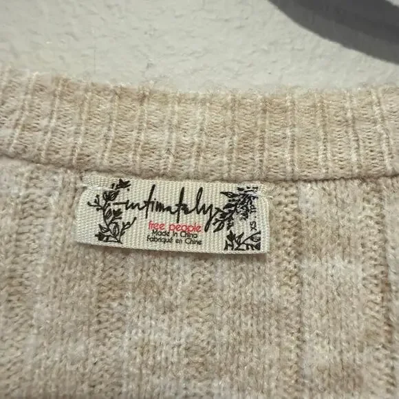 Free People XS Around The Clock Ribbed-Knit Sweater Oversized - Picture 3 of 5